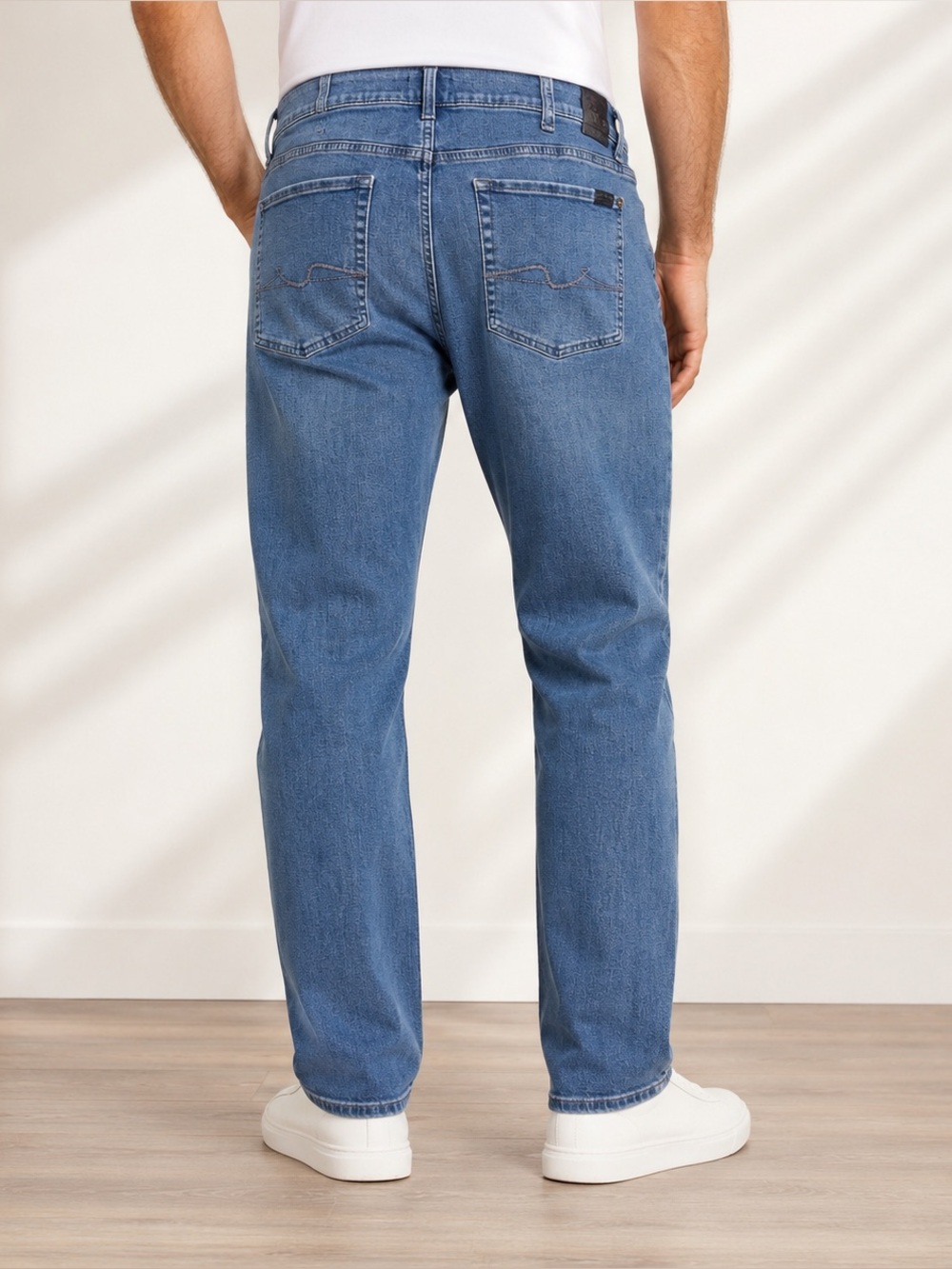 7 For All Mankind Mens Straight Leg Jeans Medium Wash Blue Size 38 Stretch Denim